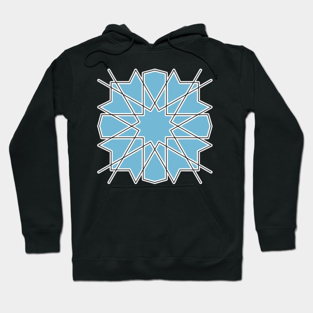 Islamic Geometric pattern 002 Blue Background Hoodie by rupertrussell